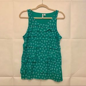 Women’s Tiered Ruffle Front Tank in Turquoise
